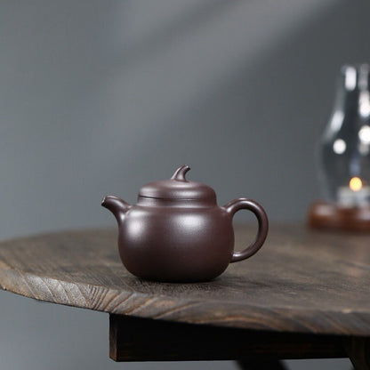 190cc Chinese Yixing Zisha Purple Clay Zini Handmade Qiegua Teapot Pu'er Tea Pot