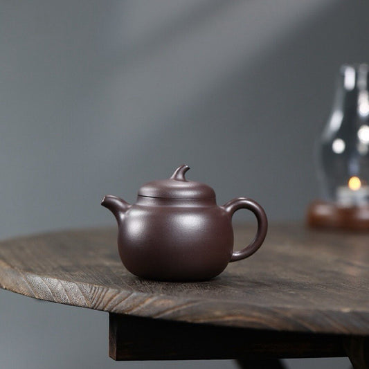 190cc Chinese Yixing Zisha Purple Clay Zini Handmade Qiegua Teapot Pu'er Tea Pot
