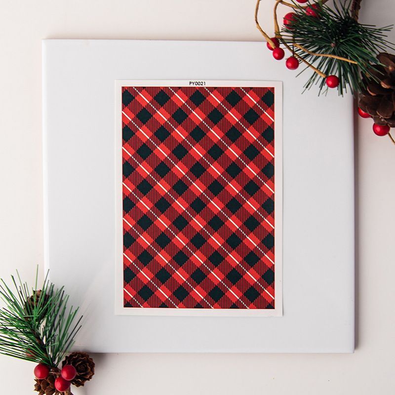 Clay Making Decal Ceramic Transfer Paper Christmas Striped Plaid DIY Jewelry Kit
