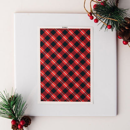Clay Making Decal Ceramic Transfer Paper Christmas Striped Plaid DIY Jewelry Kit