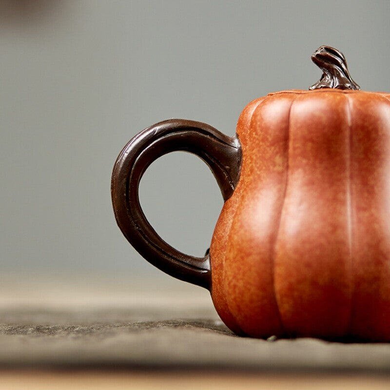 460ml Handmade Tea Pot Real Yixing Zisha Duan Clay Pot Traditional Craft Pumpkin