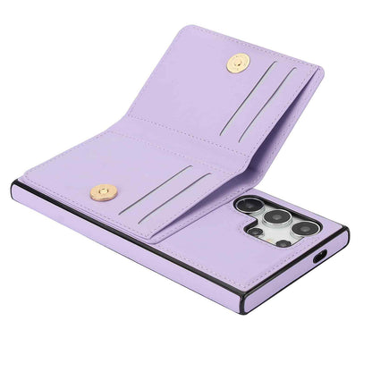 Wallet Case for Samsung Galaxy S25 + Plus Ultra with Card Holder Rotation Ring