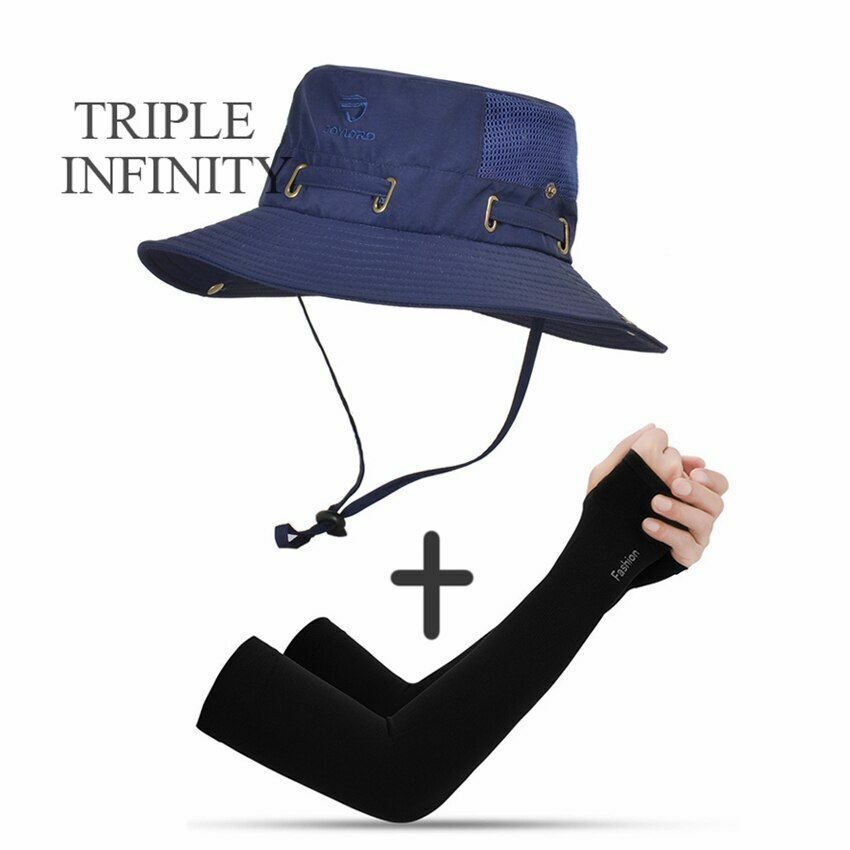 Summer Bucket Hat Mesh Breathable Outdoor Fishing Mountaineering Hiking Foldable