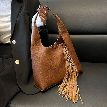 Small Handbag Women Spring Travel 2pcs/set Tassels Shoulder Bag