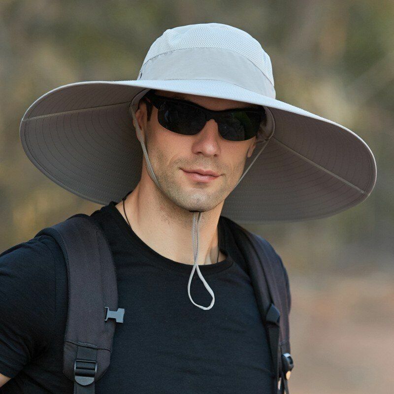 15CM Big Wide Hat Fisherman Solid Waterproof Sunshade Fishing Cap Sport Hiking