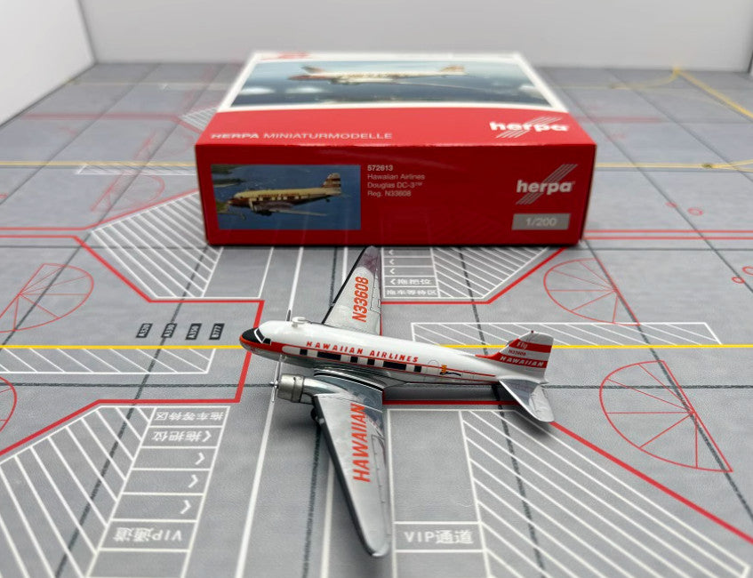 1:200 Herpa HAWAIIAN AIRLINES Douglas DC-3 Aircraft Plane Diecast Airplane Model