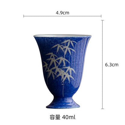 Ceramic Handpainted Bamboo Teacup Retro Tea-tasting Smelling Cup Master Cup