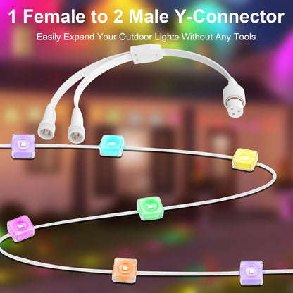 1 Female to 2 Male Y-Splitter for Govee Permanent Outdoor Lights, Y-Shaped Exten