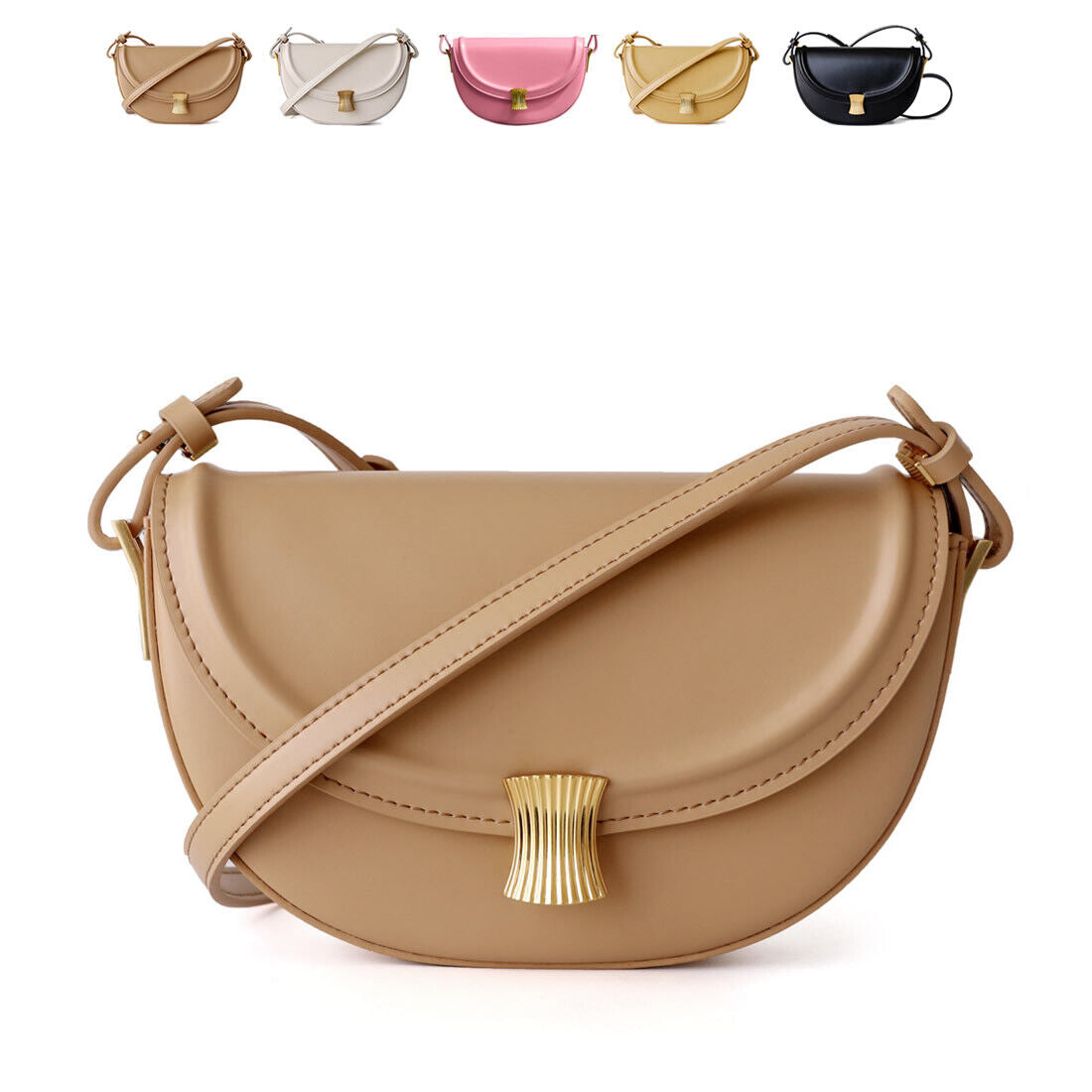 Small Mini Real Leather Flap Saddle Bag Shoulder Purse Clutch Crossbody Fasshion