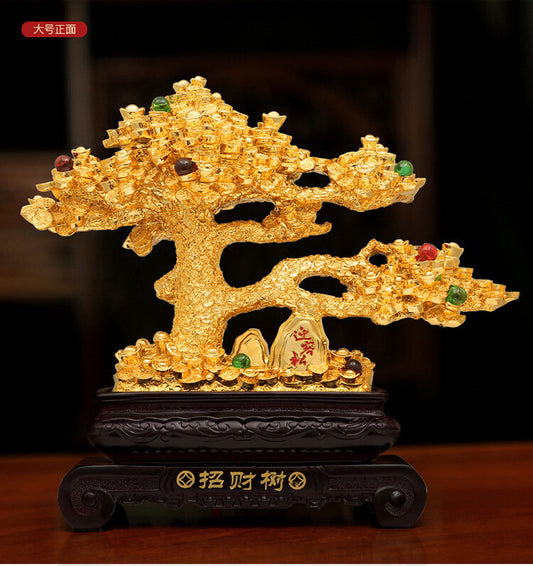 Feng Shui Resin Statue Money Tree Wealth Tree of Life Bonsai Tree Lucky Tree