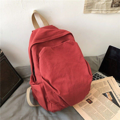 Backpacks Women Zipper School Bag Canvas Simple All-match Vintage Korean
