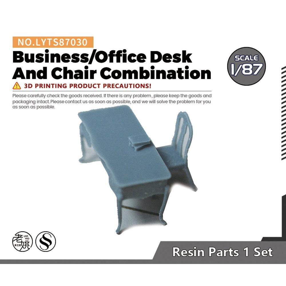 LYTS87030 1/87 Business/Office Desk And Chair Combination