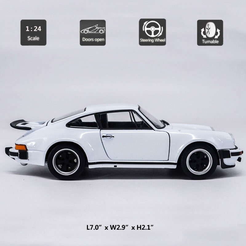 1/24 1974 Porsche 911 Turbo 3.0 Model Car Metal Diecast Vehicle Collection White