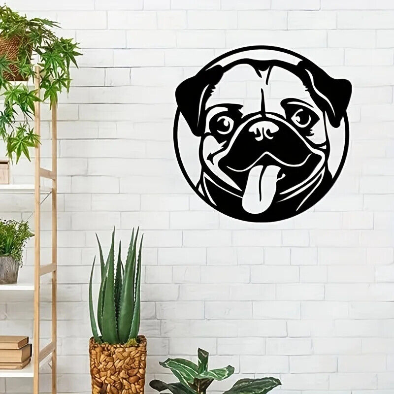 CIFBUY Pug Metal Wall Decoration, Pug Metal Wall Art, Pug Metal Wall Name Sign