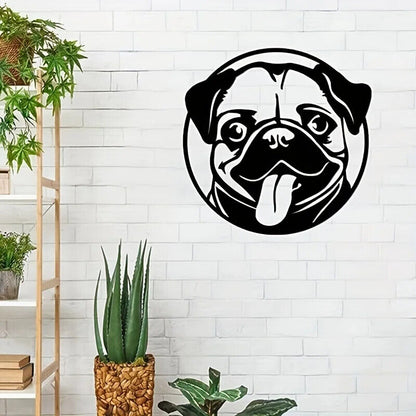 CIFBUY Pug Metal Wall Decoration, Pug Metal Wall Art, Pug Metal Wall Name Sign