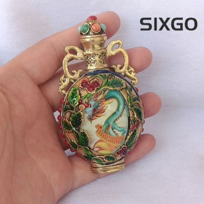 antique chinese snuff bottle collection Inlaid Painted noctilucent