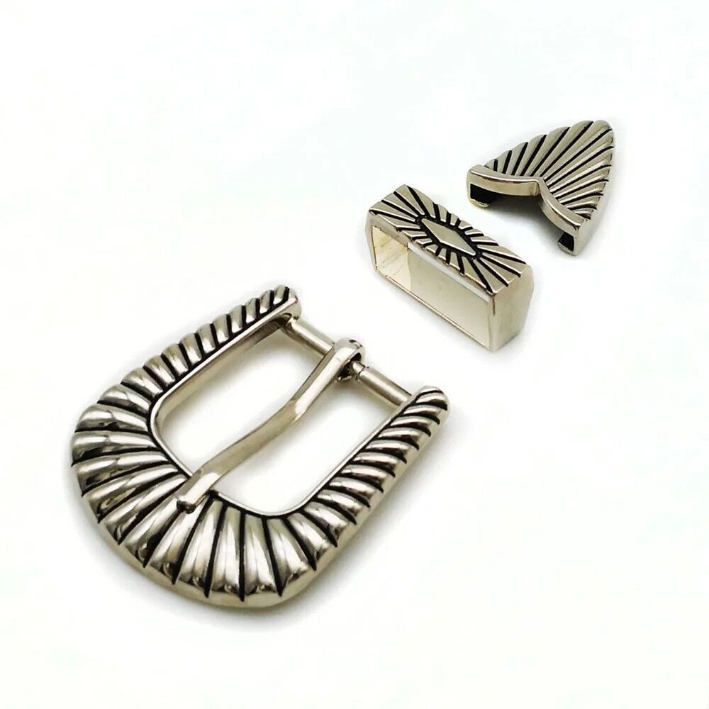 Women Belt Buckle 1'' 25mm Pin Simple Stripes Metal DIY Leathercraft Accessories