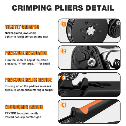 Wire Crimping Tool Kit with 750pcs Ferrules Terminals Hex Crimper for VE Tubular