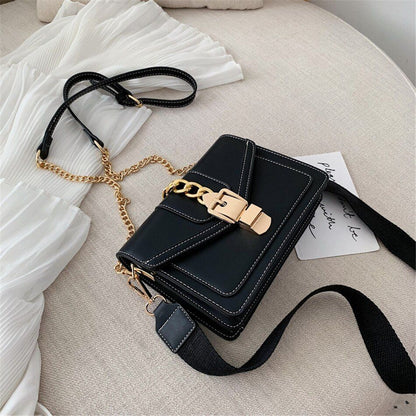 Mini Fashion Lock Flap Bag Synthetic Leather Shoulder Purse Handbag 20*15*7 CM