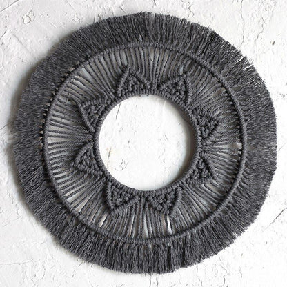 Wall Hanging Tapestry Bohemian Home Decor Woven Macrame Mandala Cotton Rope 42cm