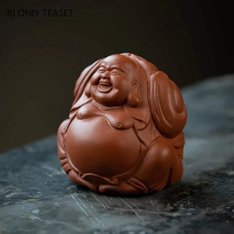 Creativity Buddha Monk Figurine Ornaments Yixing Purple Clay Tea pet Handmade