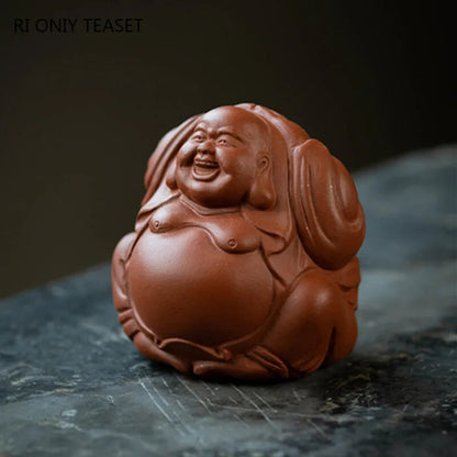 Creativity Buddha Monk Figurine Ornaments Yixing Purple Clay Tea pet Handmade