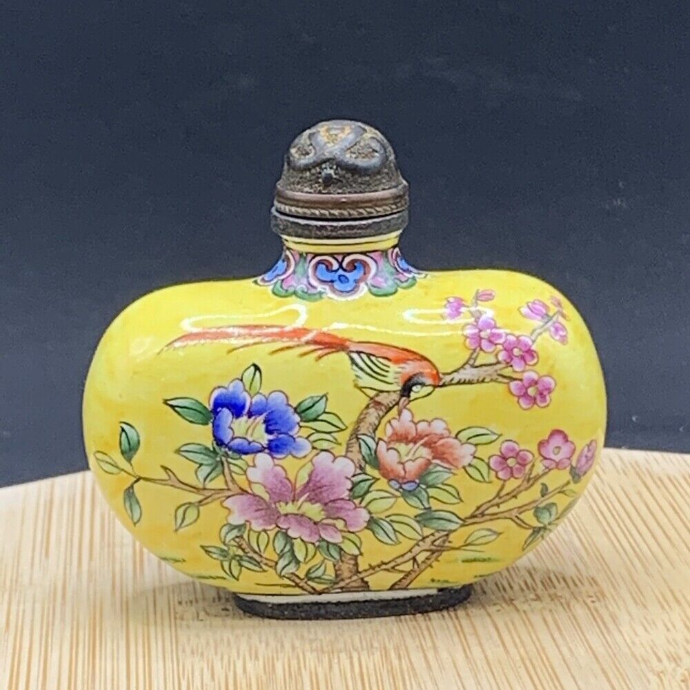 Old Beijing chinese cloisonne snuff bottle enamel Painted Bottles box gifts Qing