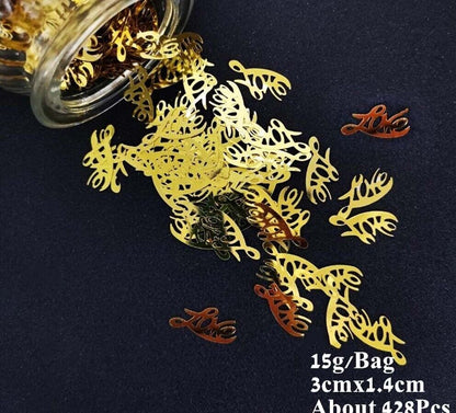 Confetti 15g Church Wedding Golden Pigeon Sequin Cross Bible Table Scatter Decor