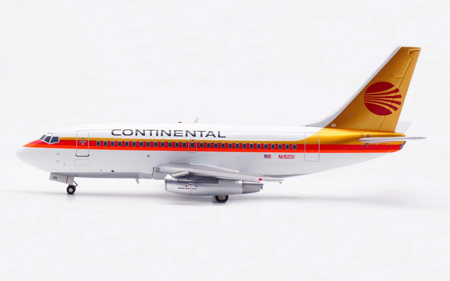 1:200 InFlight CONTINENTAL B737-100 Passenger Airplane Diecast Aircraft Model