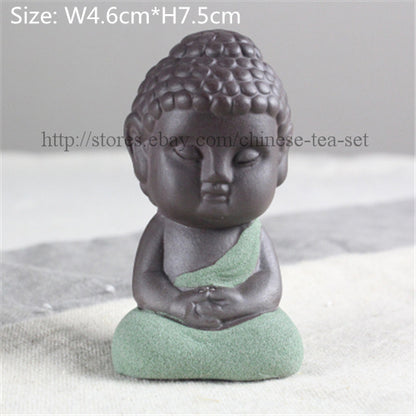 China Novelty Tea Play Statue Pee Doll Smile Buddha Monk Wealth Bring Tea Pet