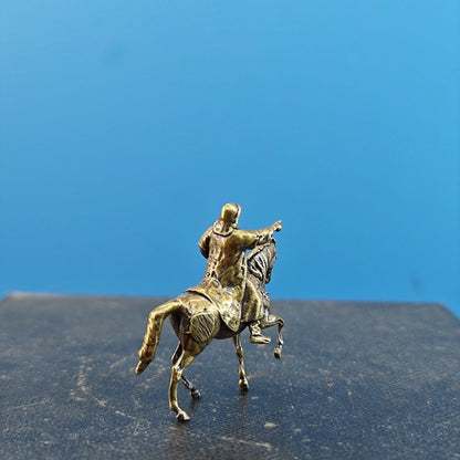 1.1 inch Solid Brass Vintage Genghis Khan Small Statue Rockery Bonsai Ornaments