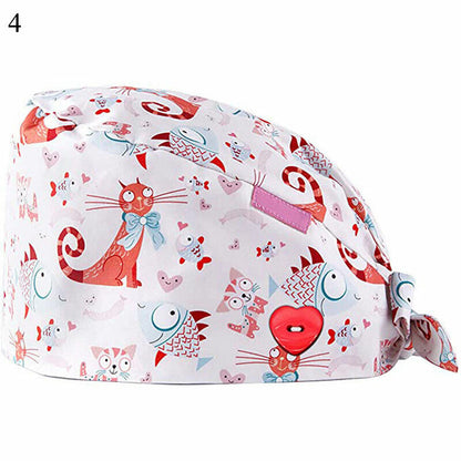 Surgical Cap Doctor Nurse Headwear Adjustable Sweat-absorbent Head Cover Hats