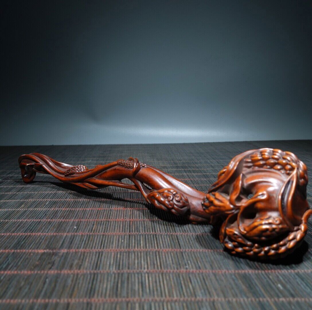 Collection Chinese Vintage Boxwood Carving Exquisite Ruyi Statue