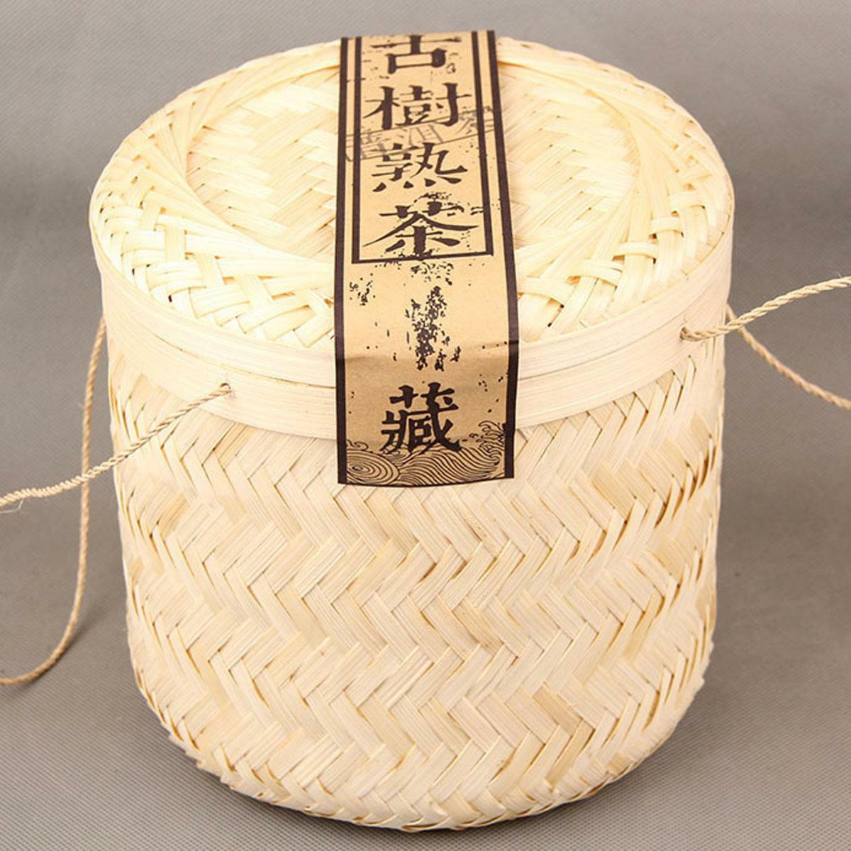 Ripe Puerh Tea Loose Tea Ancient Tree Bamboo Basket Packing Spring Puer Tea 800g