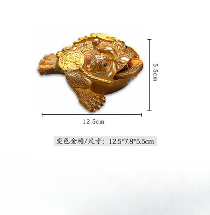 Color Changing Tea Pet Ornament Golden Toad Tea Pet Tea Play Tea Accessories