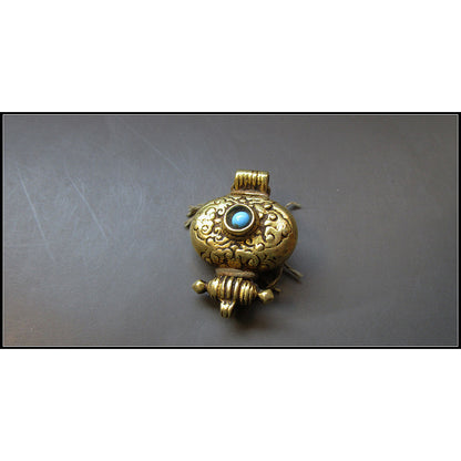 Tibetan Gau Box Pendant Handmade Nepal Amulet Ethnic Necklace