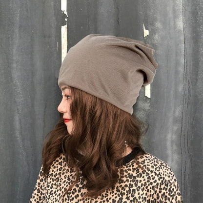 Unisex New Winter Hat Cotton Solid Warm Knitted Caps Beanies Streetwear Fashion