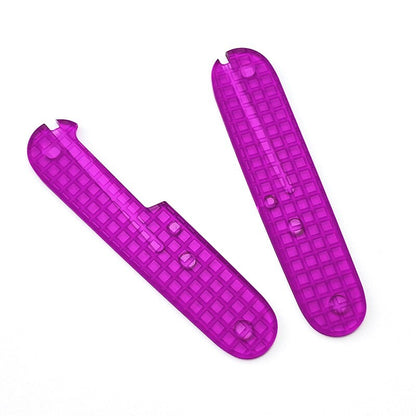 1 Pair Purple Transparent Acrylic Lattice Scales for 91mm Victorinox