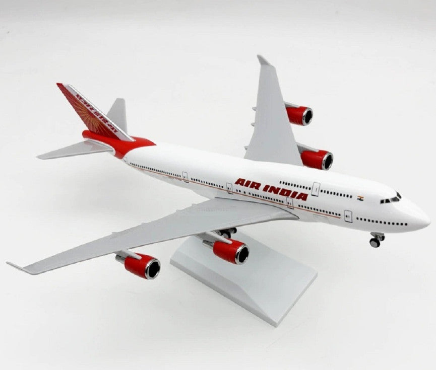 30CM AIR INDIA BOEING 747-400 Passenger Plane Landing Gear Resin Aircraft Model