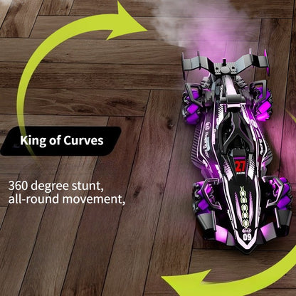 Remote control stunt drift 4WD light spray gesture induction children's toy car