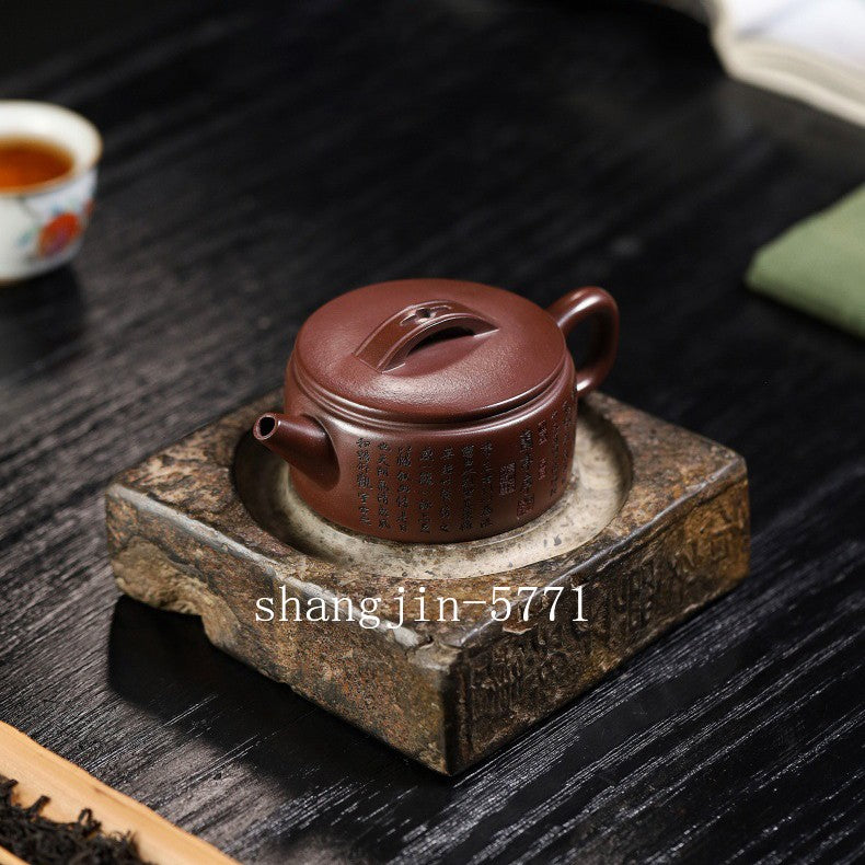 Full Handmade Tea Pot Hand Carved Wintersweet Flower Marked Yixing Zisha Hanwa