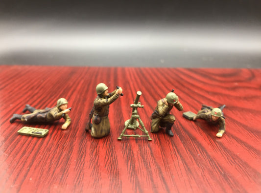 1/72 World War II Soviet Winter Mortar Group 4Pcs Soldier Model