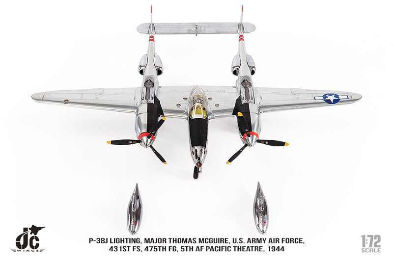 1:72 JC Wings P-38J LIGHTING,MAJOR THOMAS MCGUIRE. US ARMY Fighter Diecast Model