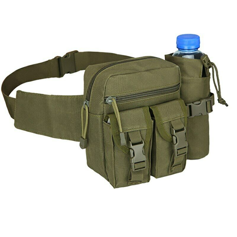 Military Utility Tactical Waist Bag Camping Hiking Climb Belt Bag Bottle Pouch
