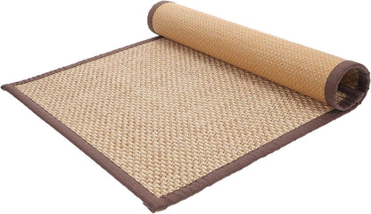 Handmade Bamboo Rug Woven Straw Cushion Rattan Sitting Mat Yoga Meditation Gift