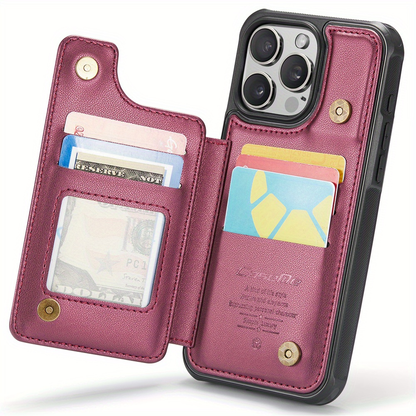 For iPhone 16 15 14 13 12 11 Pro Max Plus XR XS Max Wallet Case with Card Holder