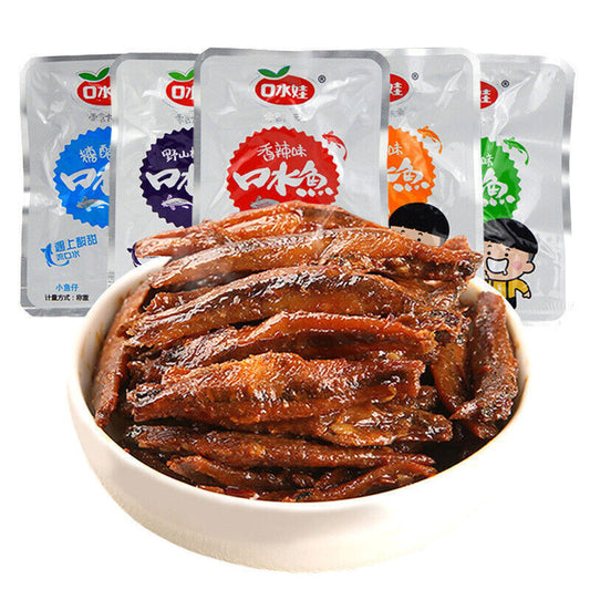 香辣小鱼仔 Chinese Food Snack Spicy Dried Fish Maomaoyu 40bags 湖南特产口水娃口水鱼 香辣味