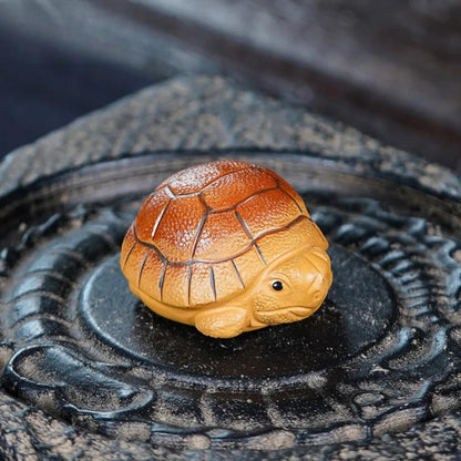 Purple Sands Wealth Turtle Tea Pet 5.2cm Animal Statue Tea Ceremony Tea Play
