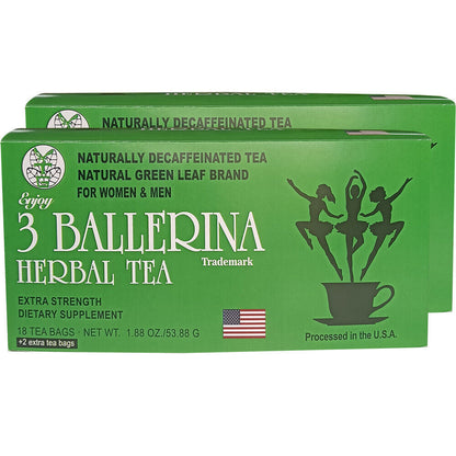 3 BALLERINA HERBAL TEA NATURALLY DECAFFEINATED WOMEN MEN 1.88oz