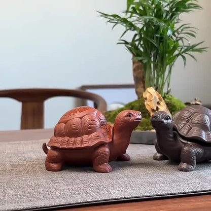 Creative Tea Pet Filter Net Turtle Statue Yixing Zisha Purple Clay Tea Play New